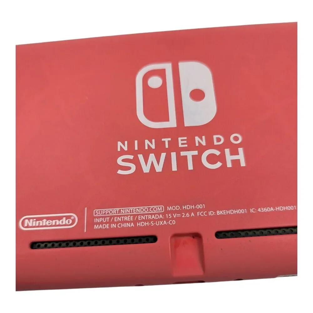 Nintendo Switch Lite Coral Pink Console With Case Handheld System HDH-001 Tested